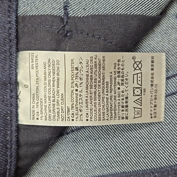 Banana Republic Factory dark wash stretch denim jean pencil skirt, size 0 - Picture 9 of 10